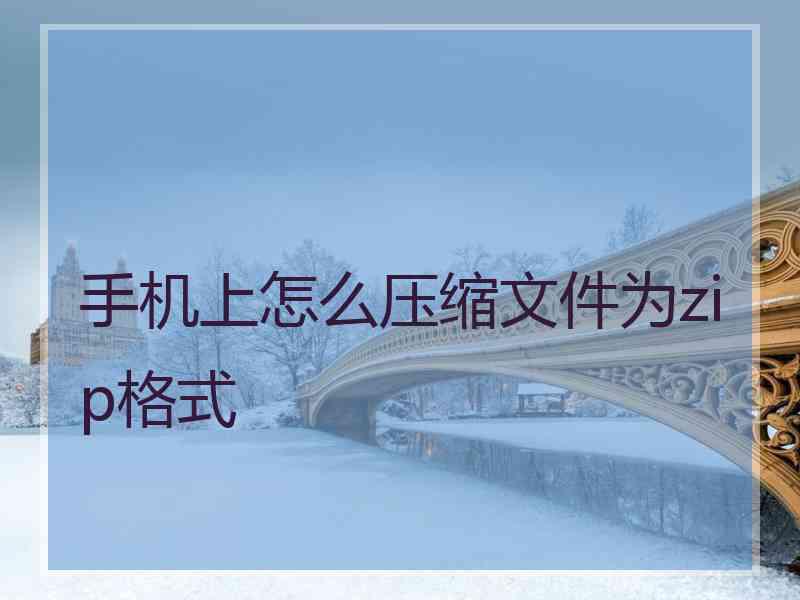 手机上怎么压缩文件为zip格式