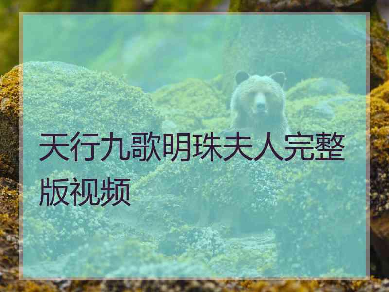 天行九歌明珠夫人完整版视频