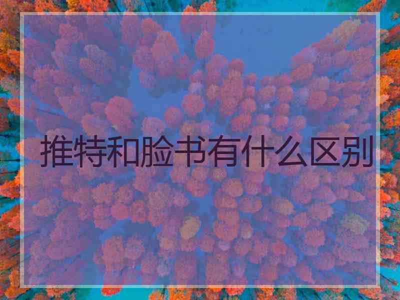 推特和脸书有什么区别