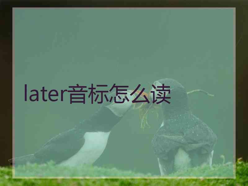 later音标怎么读