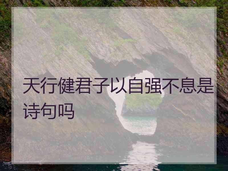 天行健君子以自强不息是诗句吗