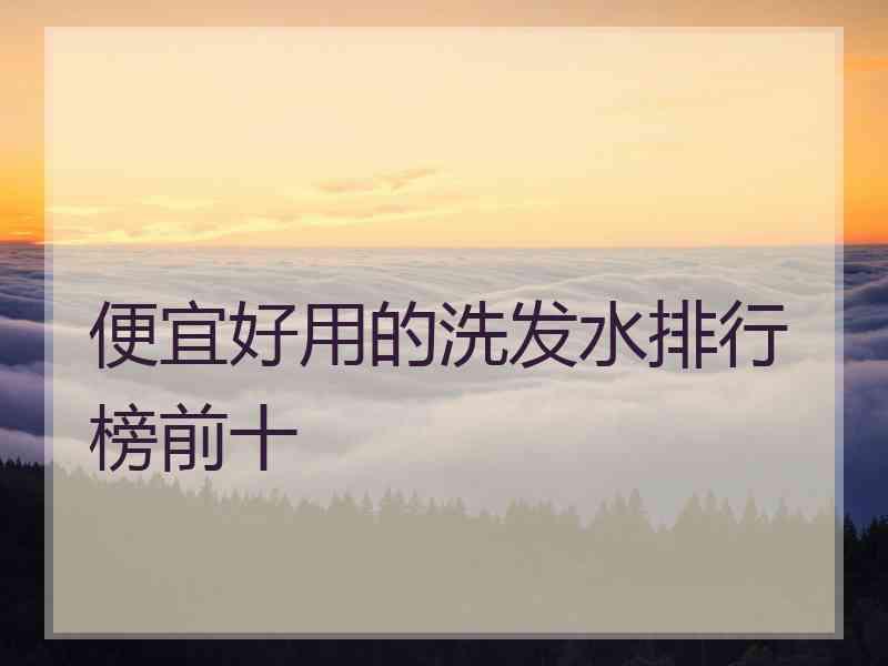 便宜好用的洗发水排行榜前十
