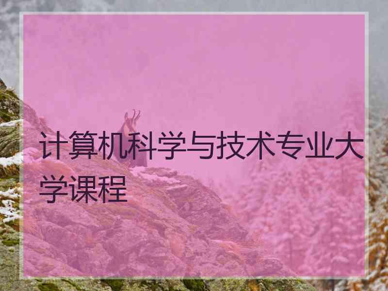 计算机科学与技术专业大学课程
