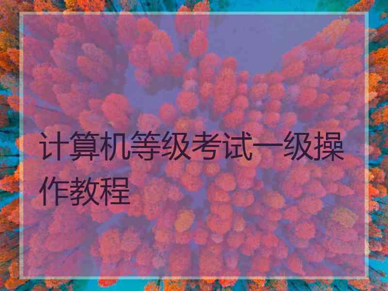 计算机等级考试一级操作教程