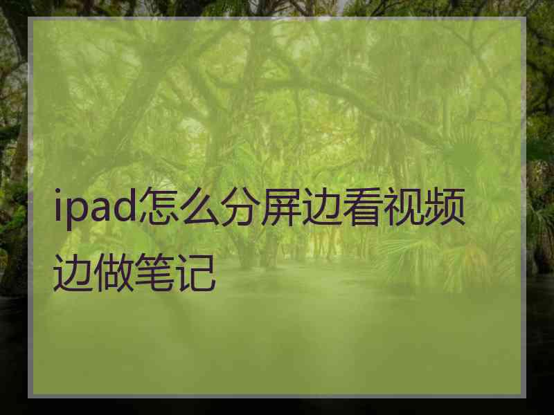 ipad怎么分屏边看视频边做笔记