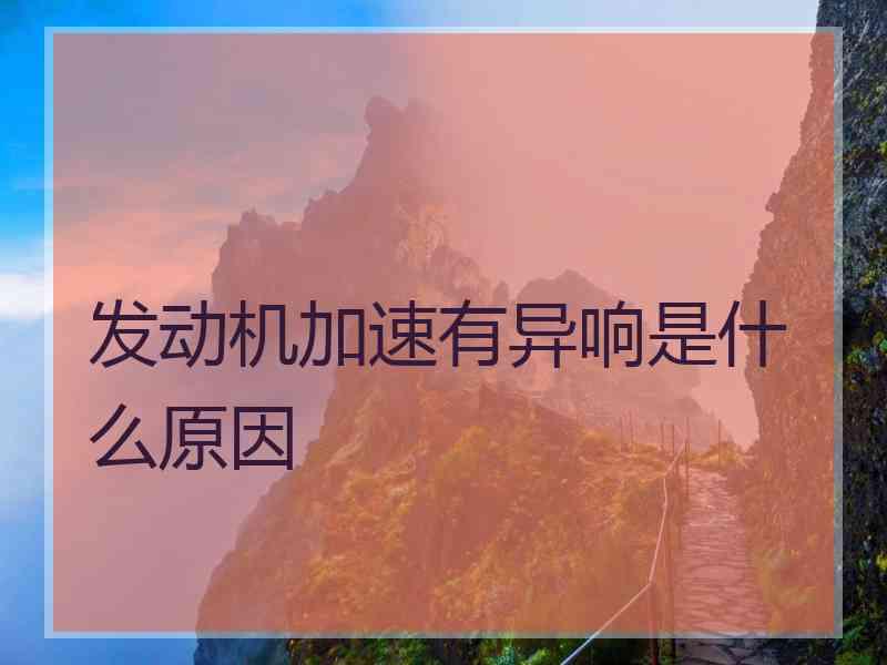 发动机加速有异响是什么原因