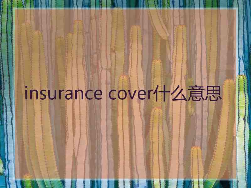 insurance cover什么意思