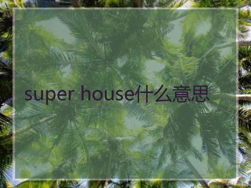 super house什么意思