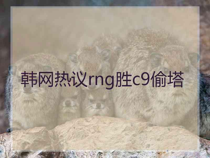 韩网热议rng胜c9偷塔