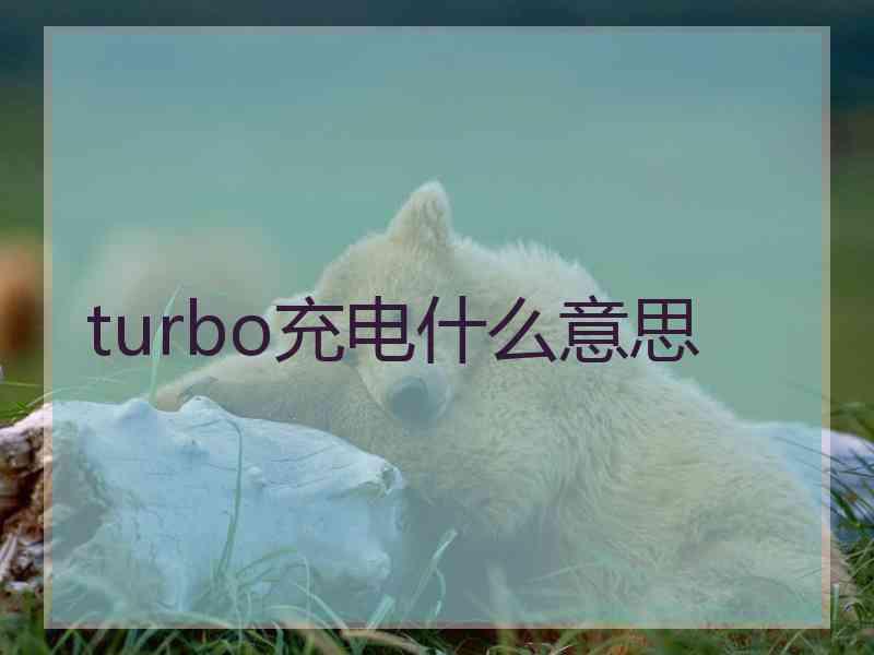 turbo充电什么意思