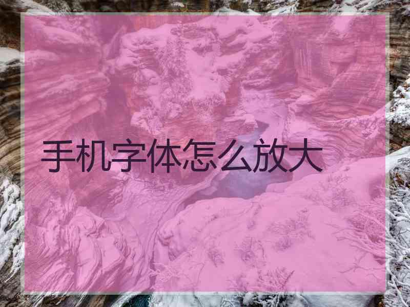 手机字体怎么放大