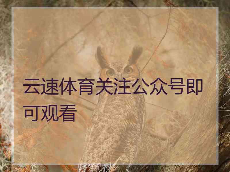 云速体育关注公众号即可观看